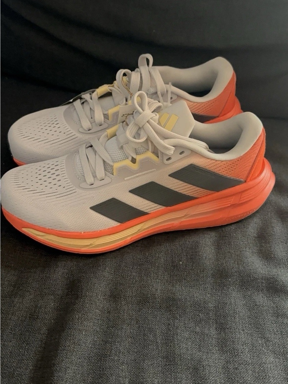 adidas Men’s Light Gray and Orange Athletic Running Shoes